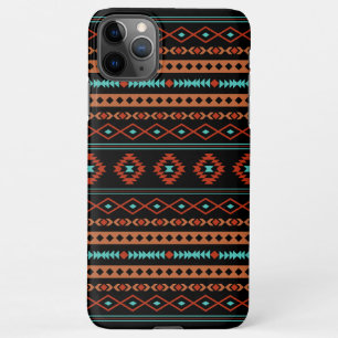 Coque iPhone 11Pro Max Aztec Rusts Turquoise Noir Motifs mélangés Motif