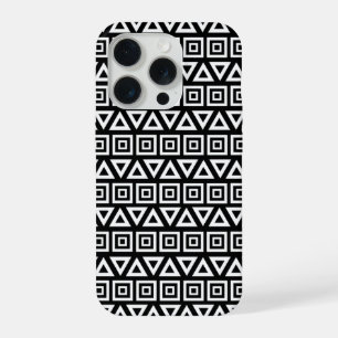 Aztec Triangles+Motif Carré blanc sur noir