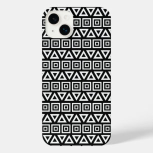 Aztec Triangles+Motif Carré blanc sur noir