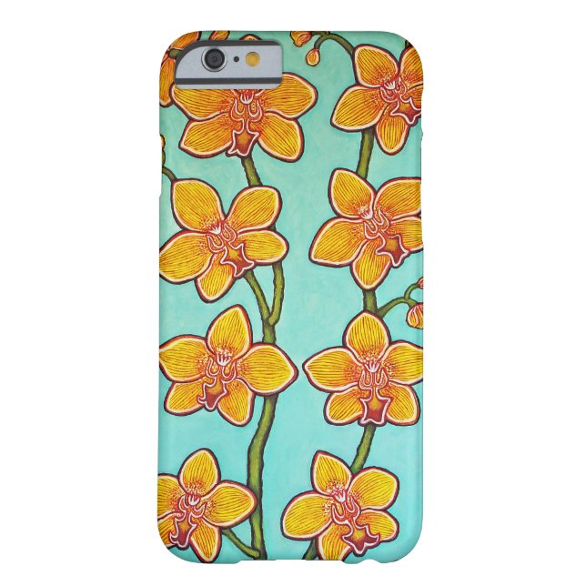 Coque iphone azuré de bonheur d'orchidée (Dos)