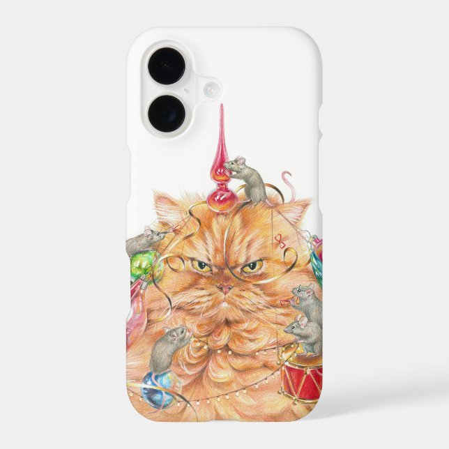 Coque iPhone Bah Humbug Hate Christmas Grumpy Chat dégoûté (Verso)