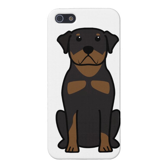 Coque iPhone Bande dessinée de chien de rottweiler (Dos)