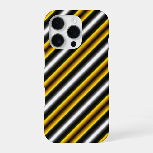 Coque iPhone Bandes arc-en-ciel blanc jaune (Verso)