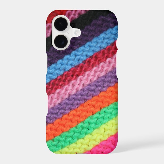 Coque iPhone Bandes de fils tricotés (Verso)