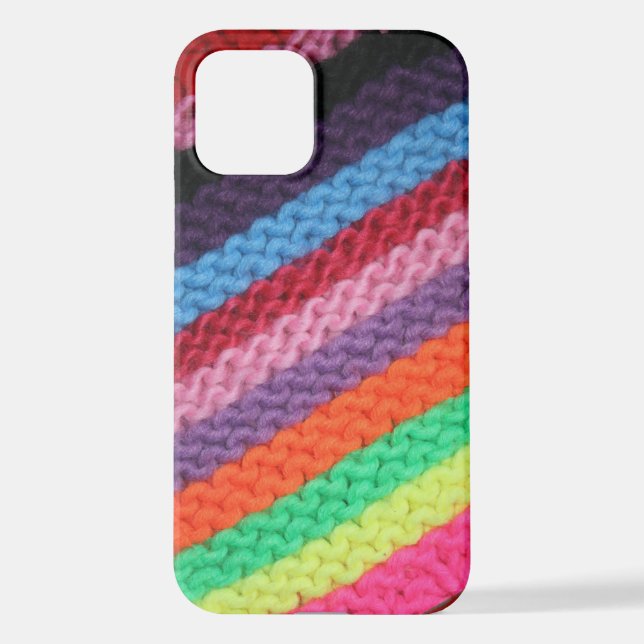 Coque iPhone Bandes de fils tricotés (Verso)