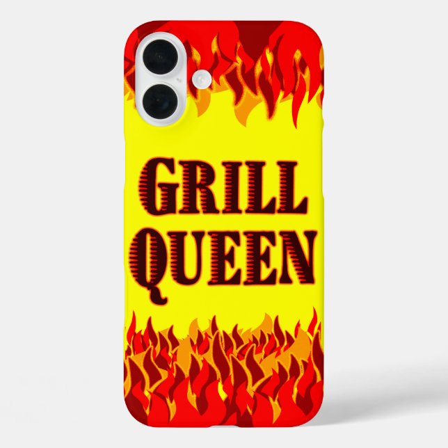 Coque iphone barbecue Grill Queen Red Flames (Verso)