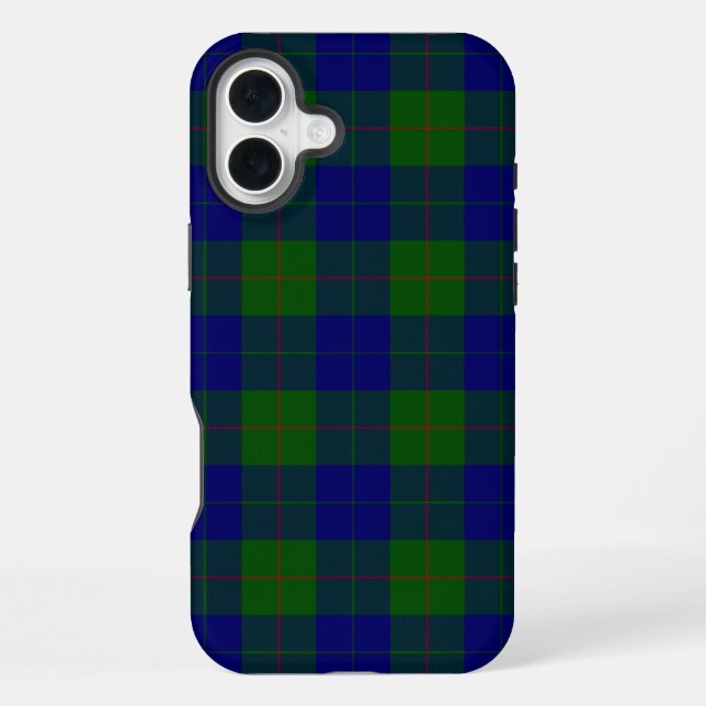 Coque iPhone Barclay tartan blue green plaid (Verso)