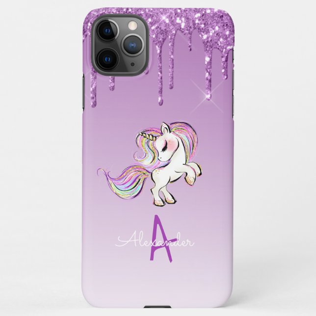 Coque iPhone BARGAIN Budget Personnalisé Unicorn Purple Parties (Dos)
