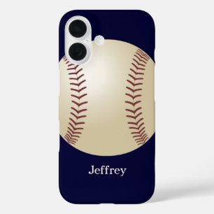 coque iphone, Baseball, Bleu, Nom personnalisé