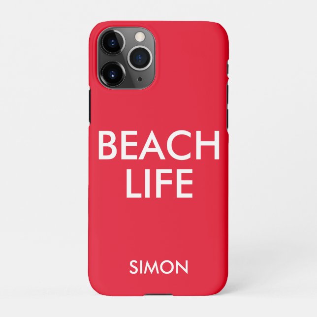 Coque iPhone Beach Life Lifeguard Cadeau Rouge (Dos)