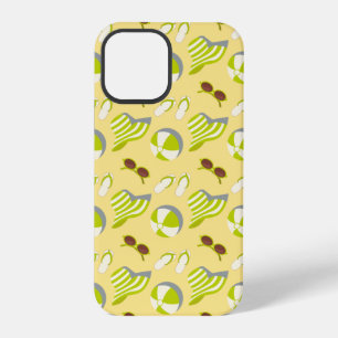 Coque iPhone 12 Pro Beach vacay pattern with sunglasses and sun hat