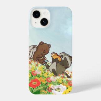 Coque Pour iPhone 14 Bear and Raccoon Flower Picnic – iPhone Case