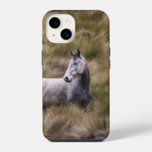 Coque Pour iPhone 14 Beau cheval de couleur grise