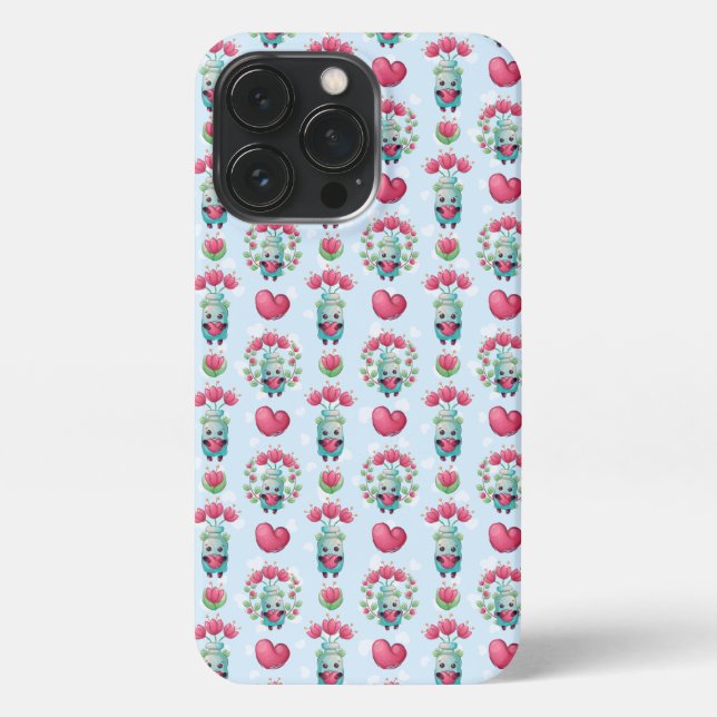Coque iPhone Beau Floral Mason Jar Hearts Motif (Verso)