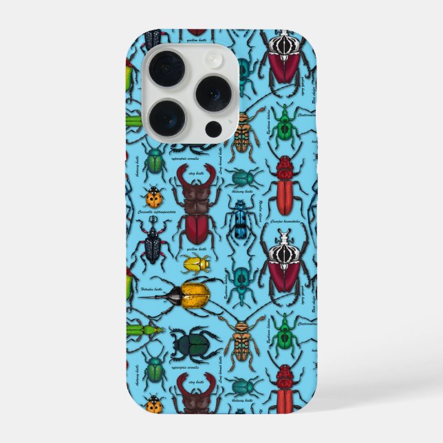 Coque iPhone Beetons sur bleu (Verso)