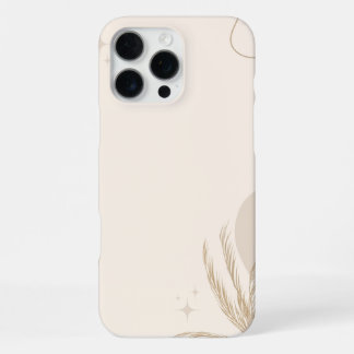 Coque iPhone 16 Pro Max Beige Brown Aesthetic Floral Linktree Background |