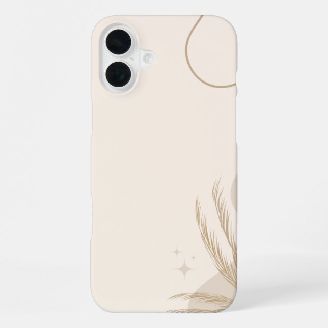 Coque iPhone Beige Brown Aesthetic Floral Linktree Background | (Verso)
