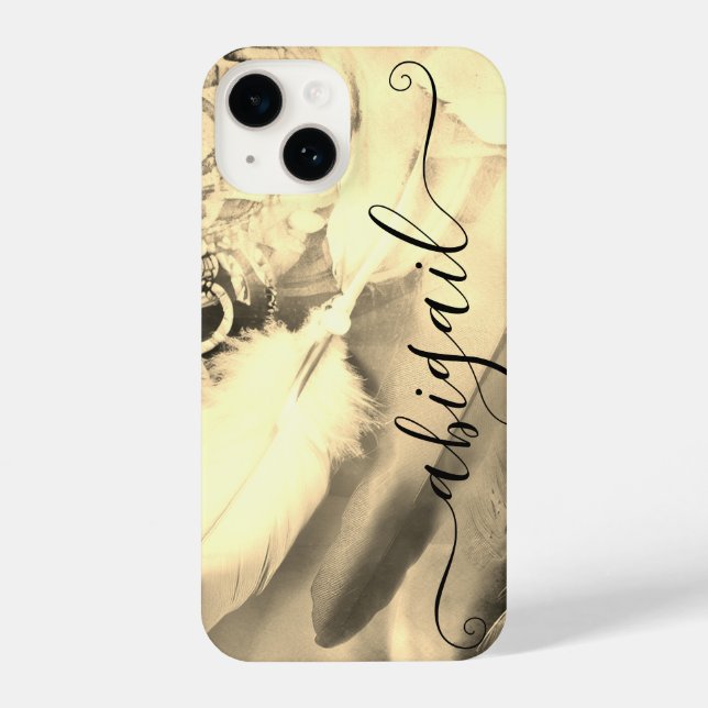 Coque iPhone Belle Boho Bohemian Style Dreamcatcher Feathers (Verso)