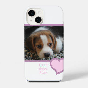 COQUE POUR iPhone 14 BEST NANA JAMAIS ROSE COEUR TEXTE PHOTO DE CHIEN A