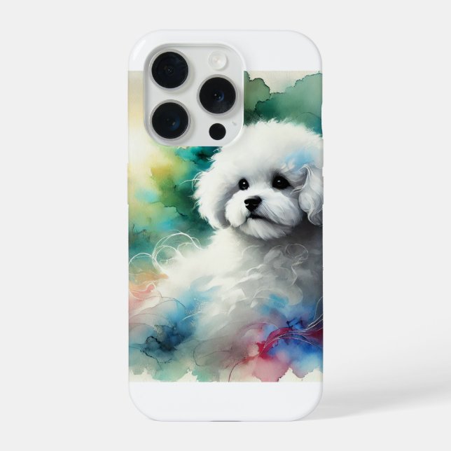 Coque iPhone Bichon Frise in Nature 170924AREF105 - Watercolor (Verso)
