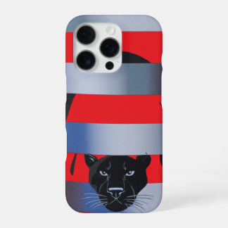 Coque iPhone 16 Pro Black Panther Peeking Through Stripes – Sleek Mini