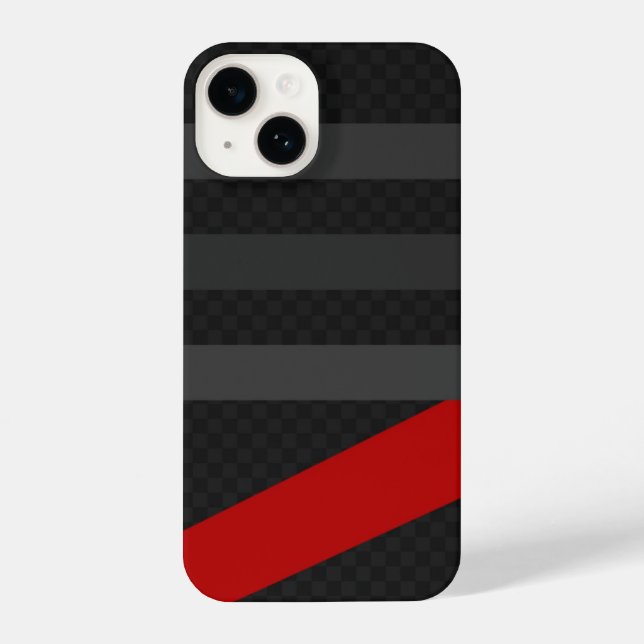 Coque iPhone Black, Red, Grey Carbon Fiber Phone Case – Modern  (Verso)