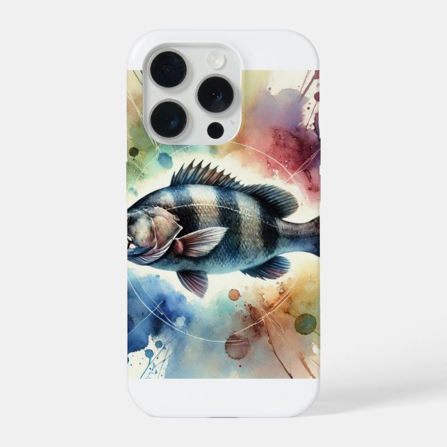 Coque iPhone Black Sea Bass 170724AREF132 - Watercolor (Verso)
