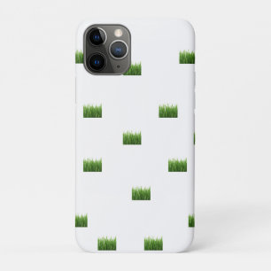 Coque iphone blanc avec patchs d'herbe verte - Nat