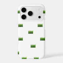 Coque iphone blanc avec patchs d'herbe verte - Nat