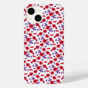 Coque iphone blanc de pavot à damas botanique