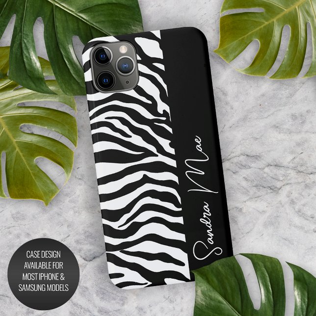 Coque iPhone Blancs noir zèbre bandes de peau Imprimer Motif (Créateur téléchargé)
