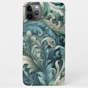 Coque iPhone 11Pro Max Bleu ardoise Turquoise Gris Gris Paisley Motif d'a