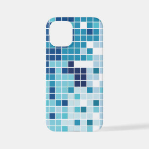 Coque iPhone 12 Mini bleu, carrelage, mosaïque