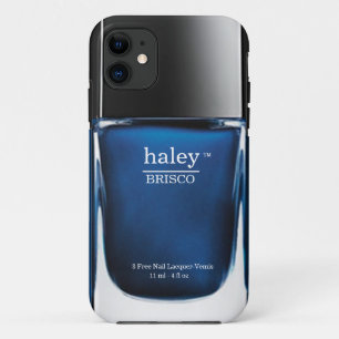 Coque iphone bleu de bouteille de vernis à ongles