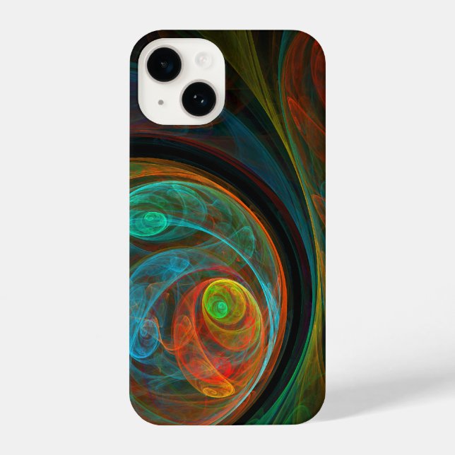 Coque iPhone Bleu de renaissance Art Abstrait (Verso)