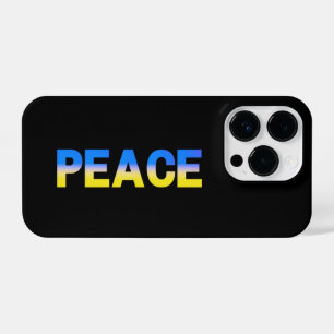 Coque Pour iPhone 14 Plus Bleu et jaune PEACE Ukraine Inspiré moderne chic