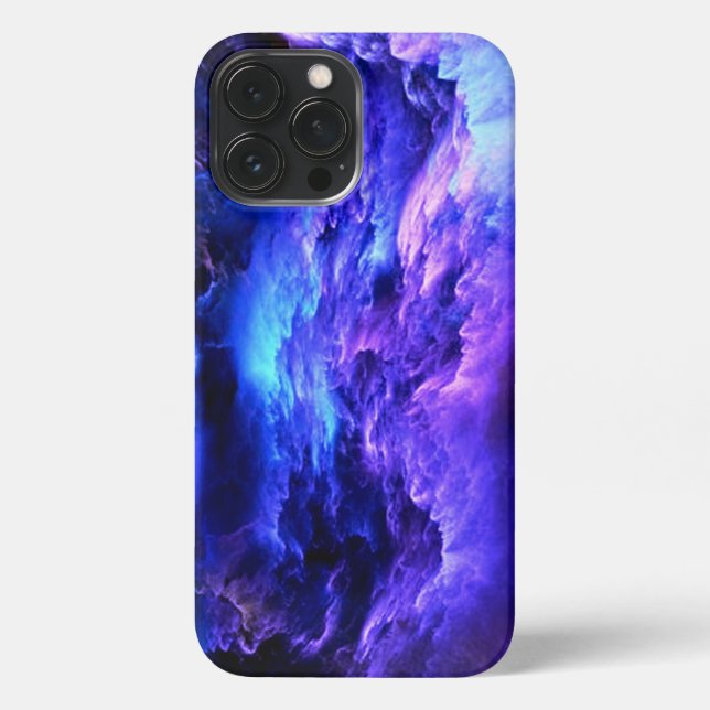 Coque iPhone Bleu et pourpre dans les nuages (Verso)
