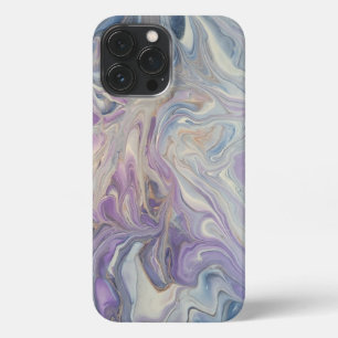 Etui iPhone 13 Pro Max Bleu, or, blanc et violet élégant