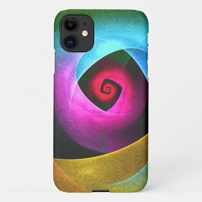 Coque iPhone Bleu orange rose moderne Art Abstrait Motif #24 (Dos)