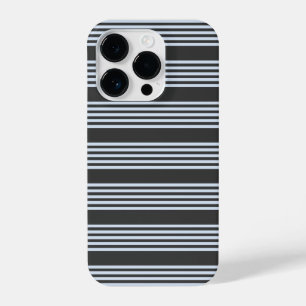 Coque Pour iPhone 14 Plus Bleu pâle et charbon de bois cinq bandes motif