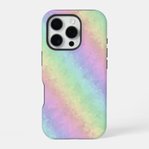 Coque iPhone 16 Pro Blocs dans Pastel Colors 3D Rainbow Art