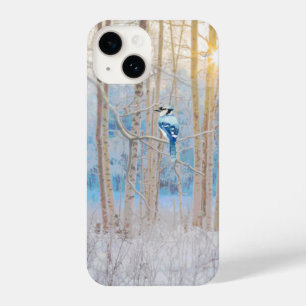 Coque Pour iPhone 14 Blue Jay Forêt d'oiseaux Arbres Nature Faune Art