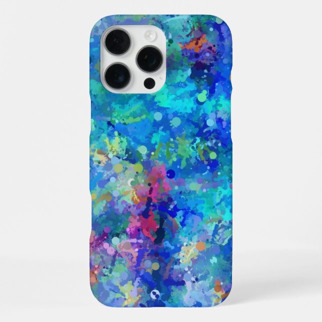 Coque iPhone Blue Teal Purple Watercolor Abstraction (Verso)