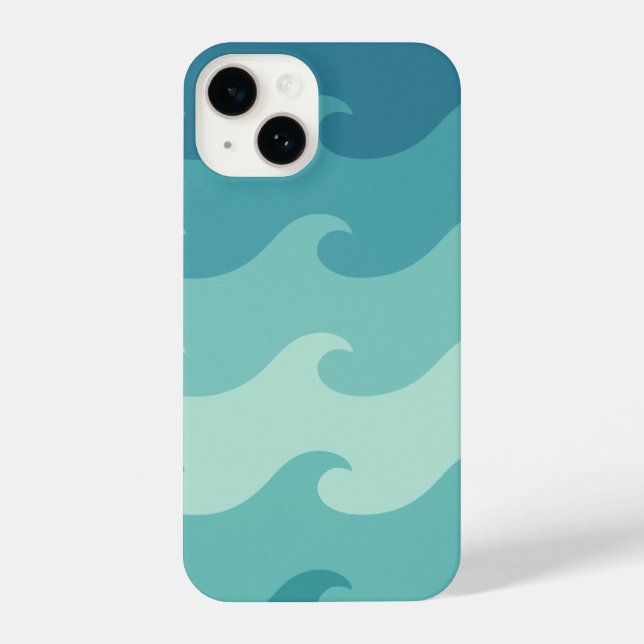 Coque iPhone "Blue & White Wave Minimalist Phone Case – Calm  (Verso)