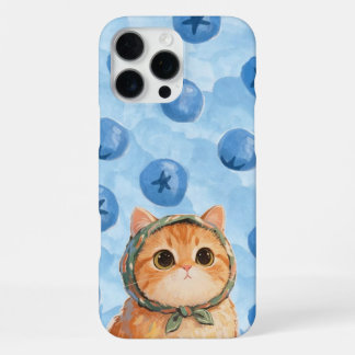 Coque iPhone 16 Pro Max Blueberry Cute Cat Phone Case Kawaii Kitten 