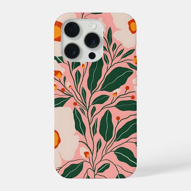Coque iPhone Blush Pink Botanical Floral Phone Case (Verso)