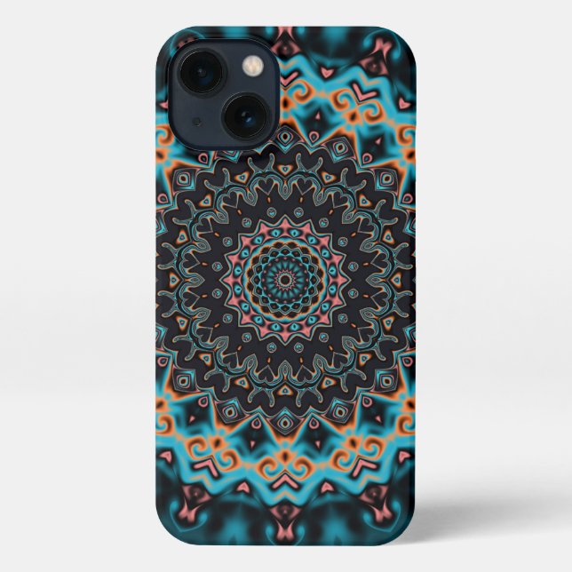 Coque iPhone Boho coloré Mandala (Verso)