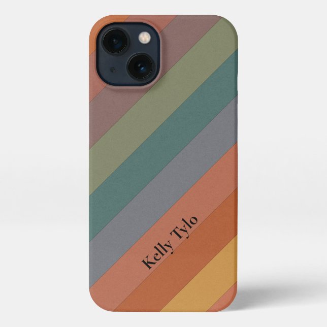 Coque iPhone Boho Diagonal Stripes (Verso)