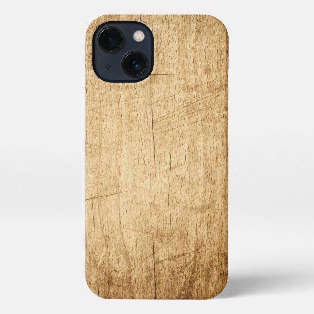 Coque iPhone Bois Nature Brown Bois Texture sculptée (Verso)