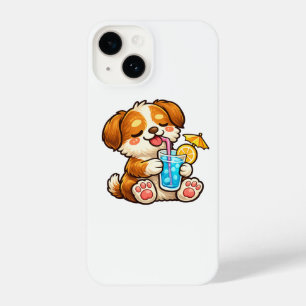 Coque Pour iPhone 14 Boisson estivale pour chien mignon